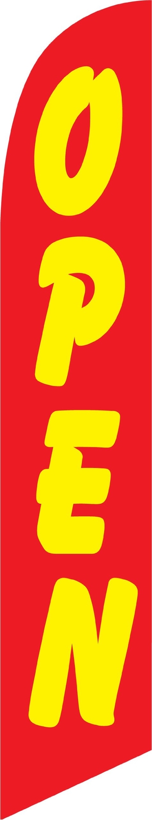 12ft x 2.5ft Open red/yellow Replacement Feather Swooper Banner Flag – FLAG O…