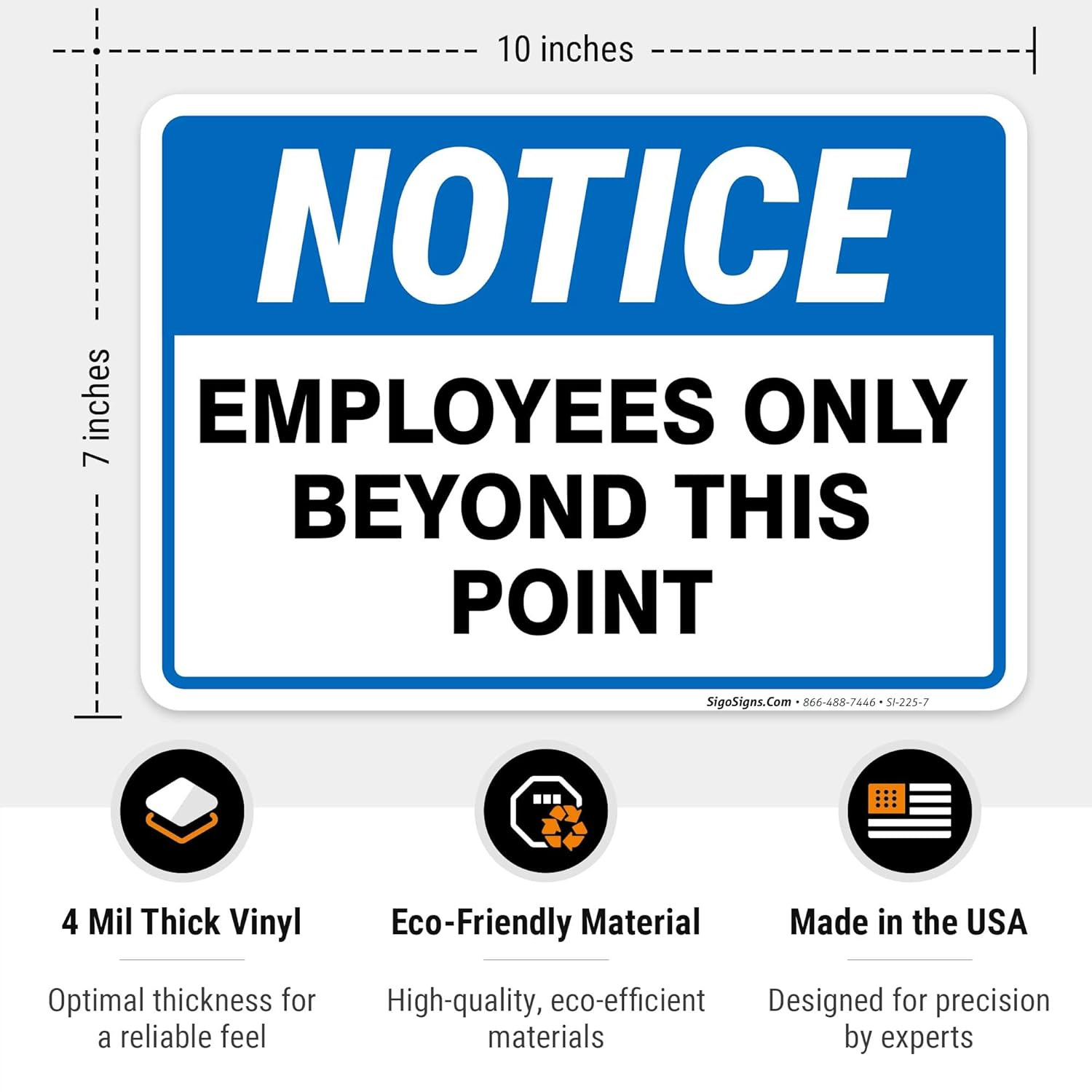 2pc Employees Only Door Sign Set Weatherproof UV Protected Vinyl Decals USA Made