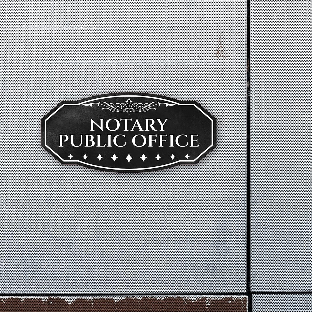 Victorian Plus Notary Public Office Wall or Door Sign | Legal and Courtroom
