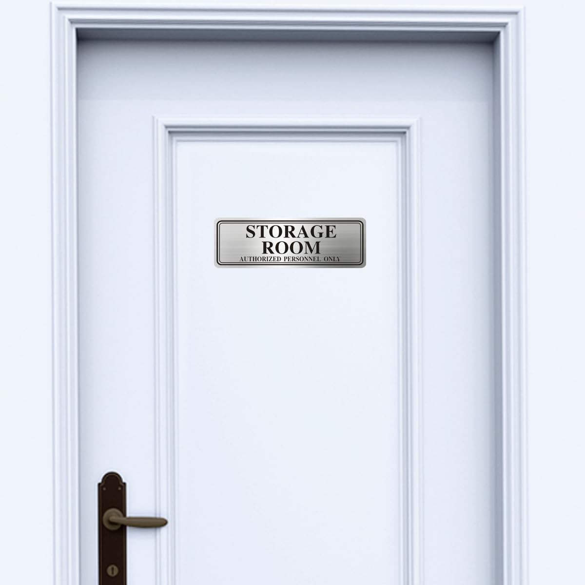 Metal Stainless Steel Authorized Personnel Only Sign 9×3 Inch Storage Room