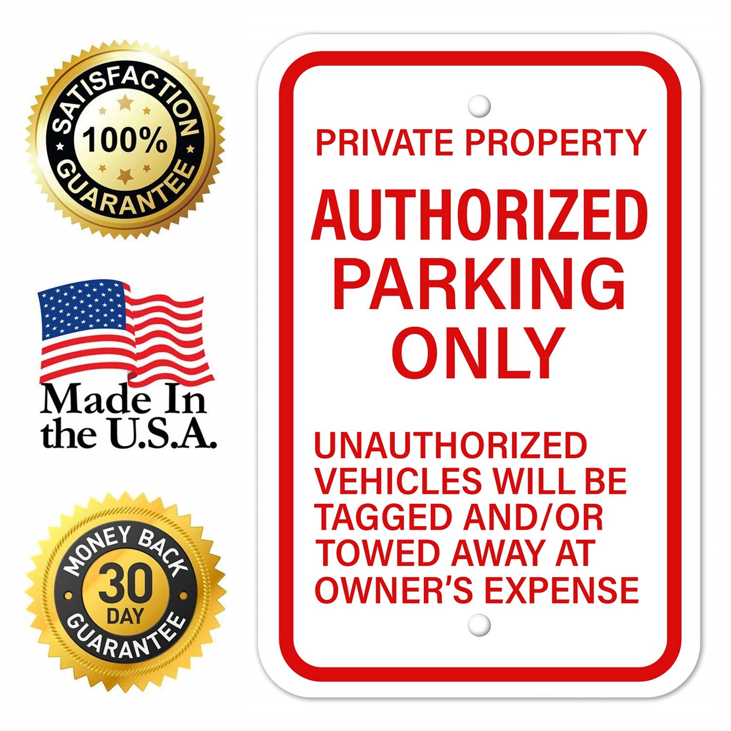 Authorized Parking Only Aluminum Composite Metal Sign Private Property 12&Prime;x18&Prime;