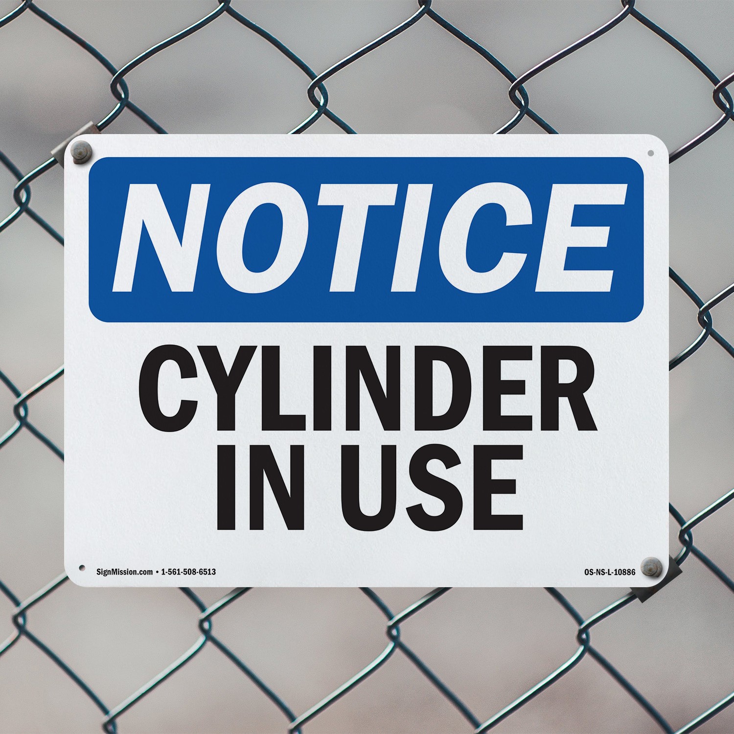 Cylinder In Use OSHA Notice Sign Metal, Plastic, Or Decal – 5 or 10 Pack