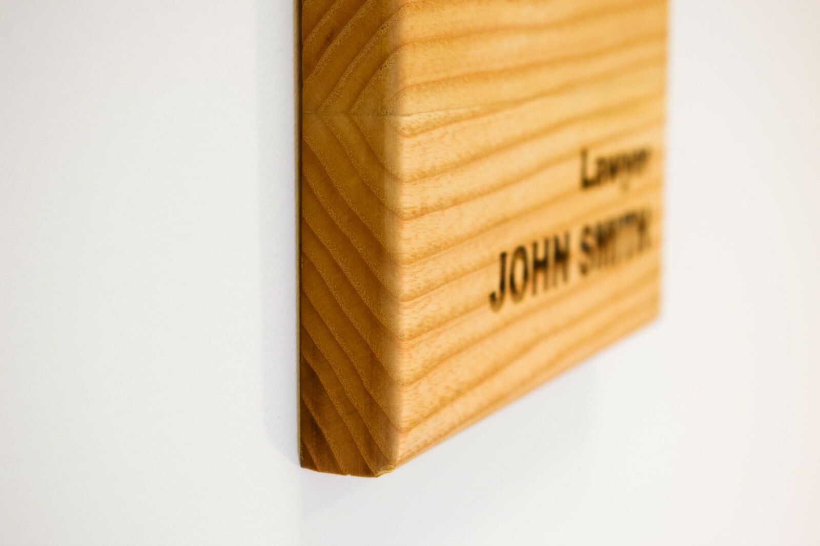 Wooden door sign with custom engraving in various sizes, nameplate wood personal
