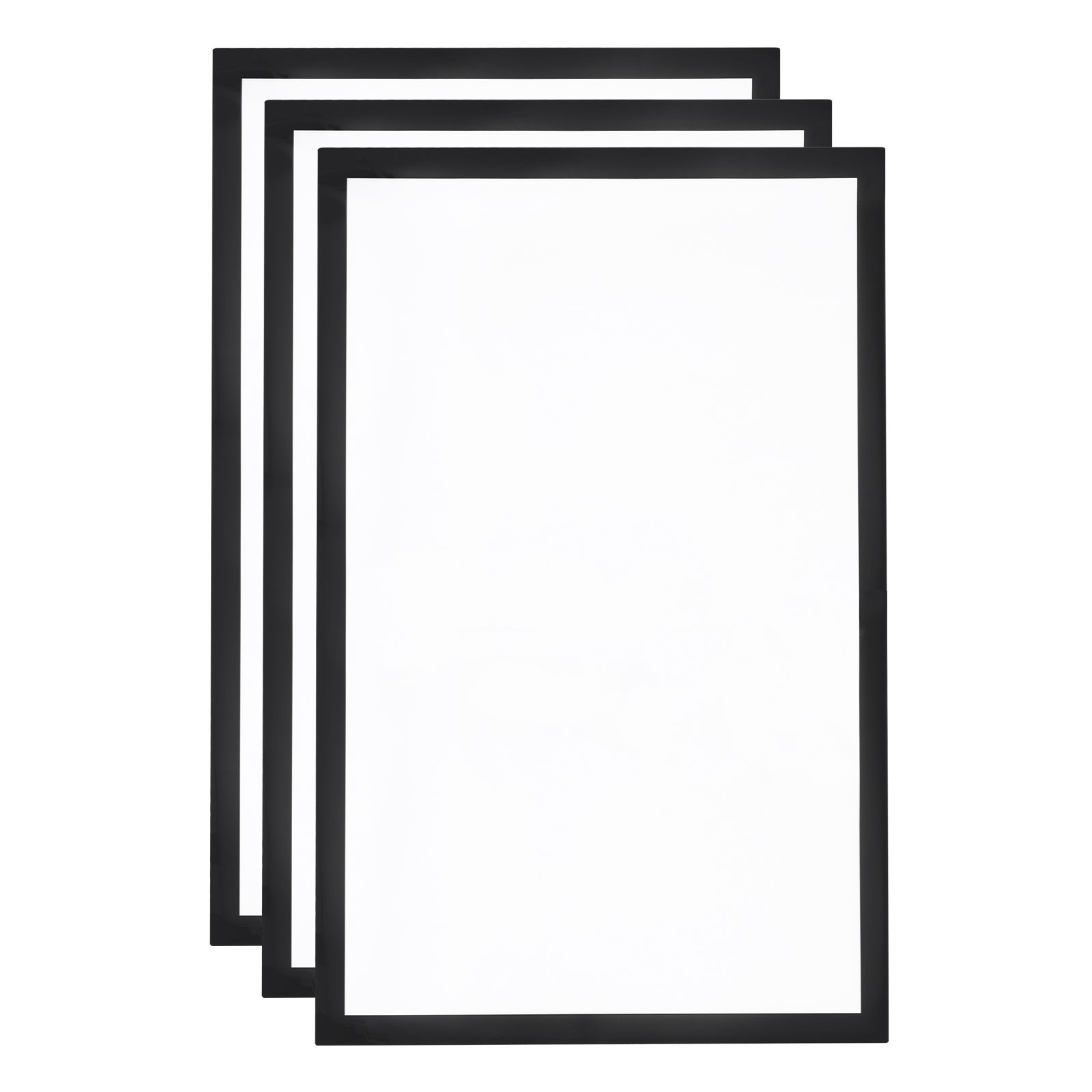 3pcs Self Adhesive Magnetic Wall Sign Holder, 11&Prime;x17&Prime; Frame Display,Black