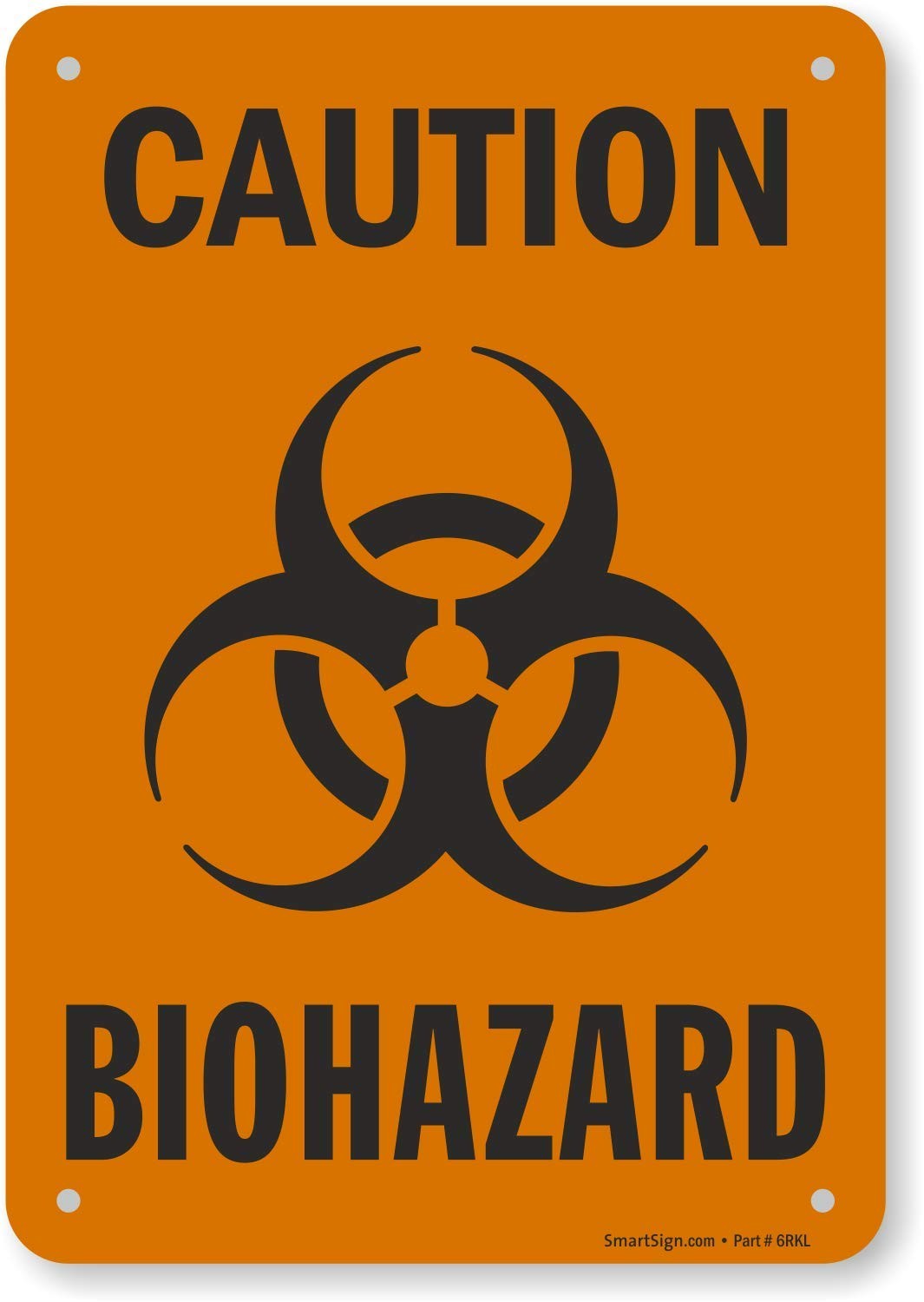 7×10&Prime; Aluminum « Caution – Biohazard » Sign for Laboratory Medical Facility