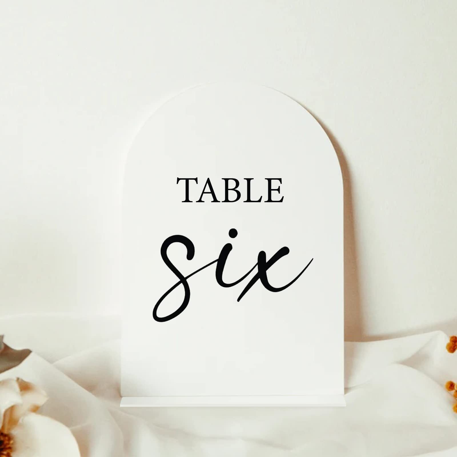 10 PCS White Arch Acrylic Blank Sign Stand DIY Wedding Table Numbers 5×7 In
