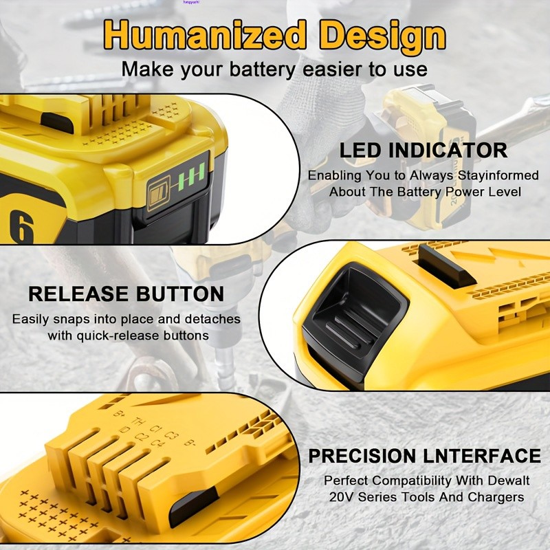 20V 20 Volt Max 6.0AH Lithium Ion Battery For DeWalt DCB206-2 DCB205-2 DCB200-2