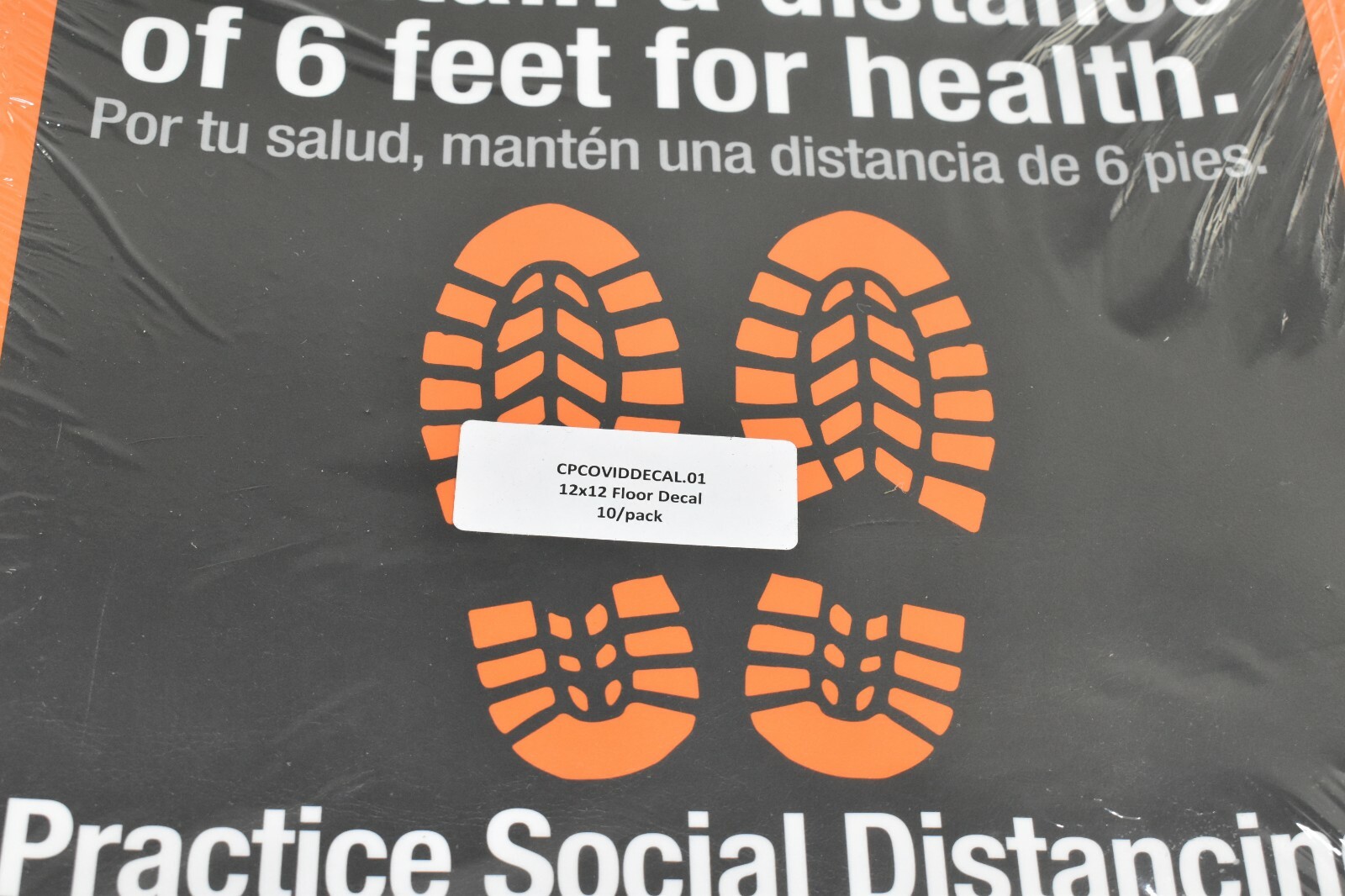Lot of 70 Social Distancing Floor Signs Decals 12 x 12 in (Bent From Storage)