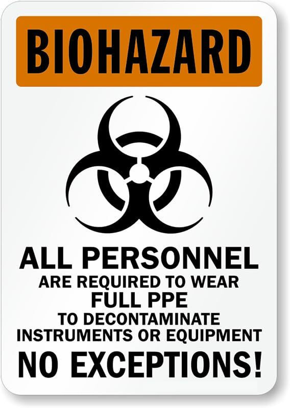 PPE Aluminum Sign Weatherproof 8×12 Metal Pre Drilled Safety Warning