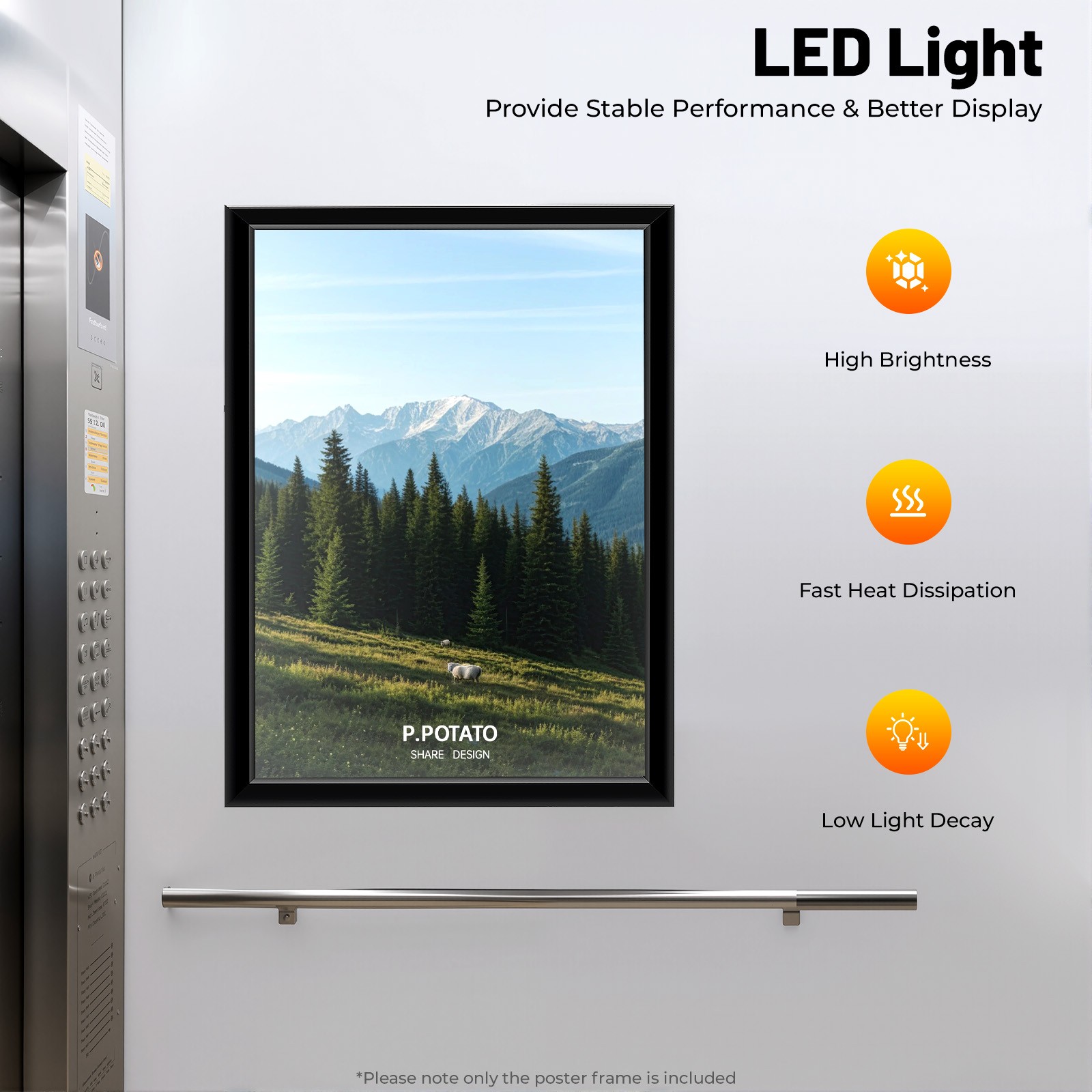 LED Light Box Movie Poster Display 24×36&Prime; Advertising Frame Store Wall Mount