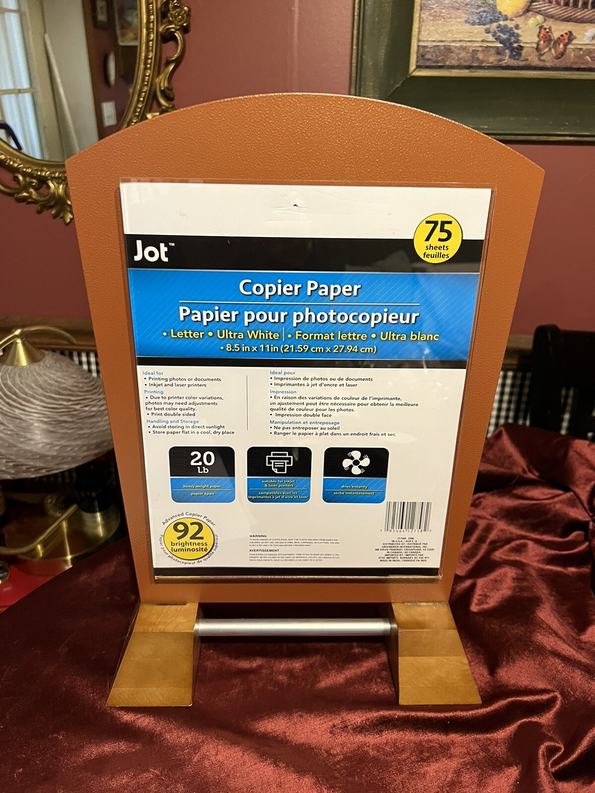 2 SIDED Acrylic Display SIGN Transparent Countertop Metal, Wood Heavy!