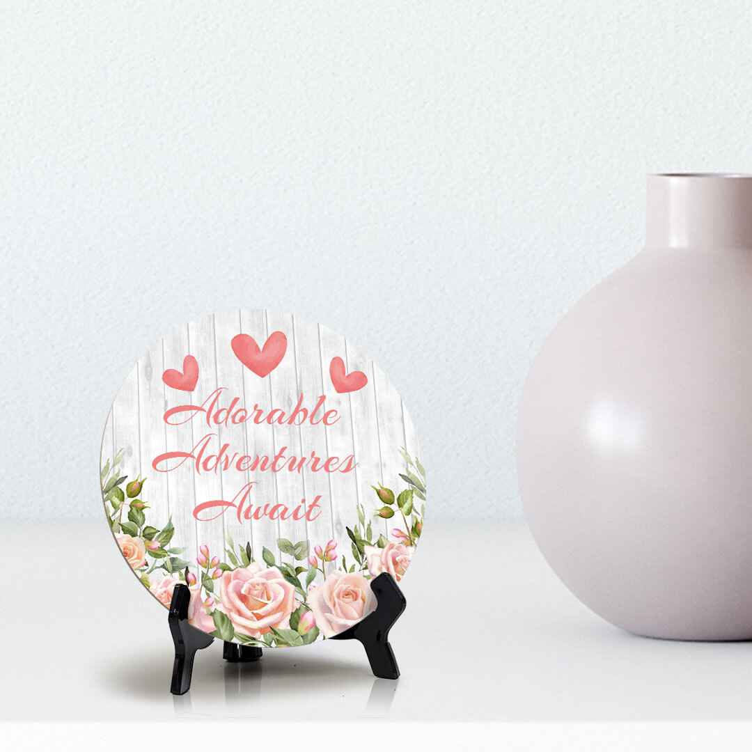 Signs ByLITA Baby Shower Decoration Circle Table Signs Home Decor