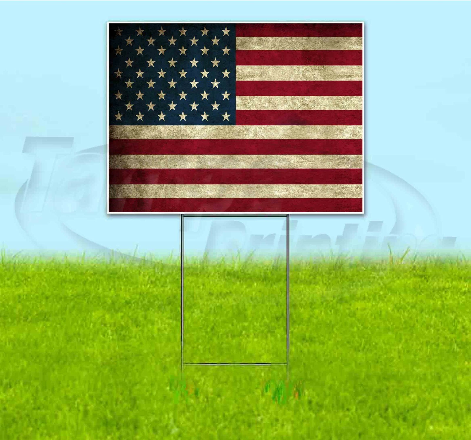 AMERICAN FLAG 18×24 Yard Sign Corrugated Plastic Bandit Lawn Business USA