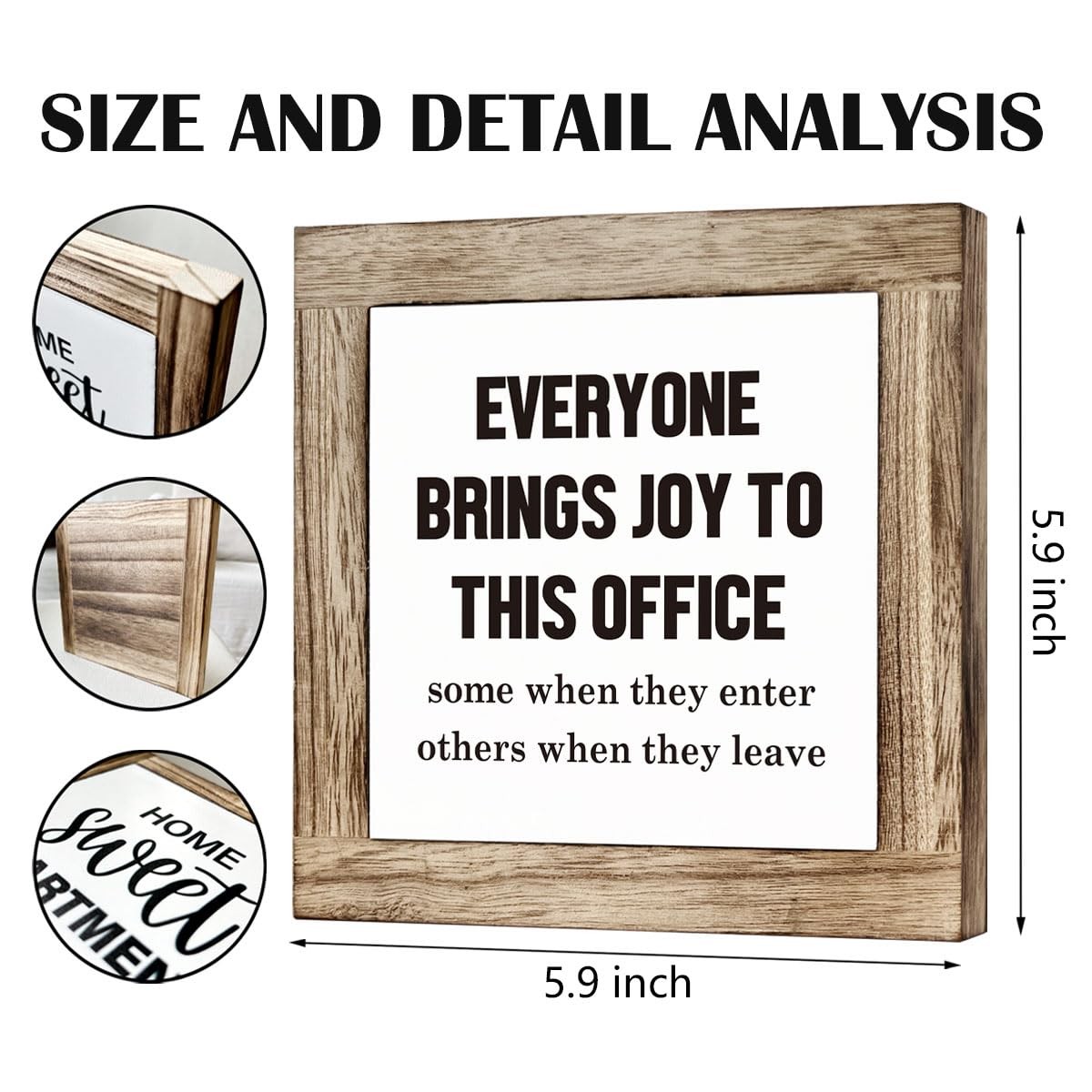 Wooden Box Signs Funny Office Quotes Humorous Desk Table Decor Bring Joys