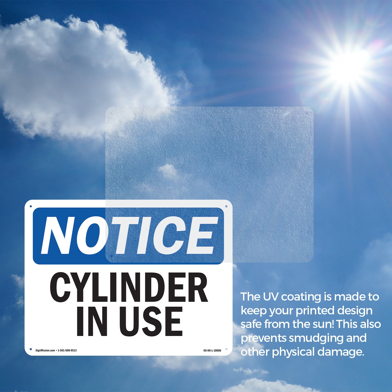 Cylinder In Use OSHA Notice Sign Metal, Plastic, Or Decal – 5 or 10 Pack