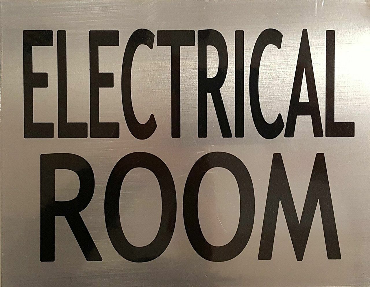 ELECTRICAL ROOM SIGN (BRUSHED ALUMINUM, 6×7.75)–REF24-1027