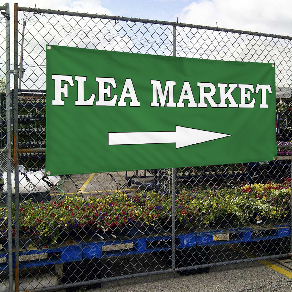 Vinyl Banner Multiple Sizes Flea Market Weatherproof Industrial Yard Signs