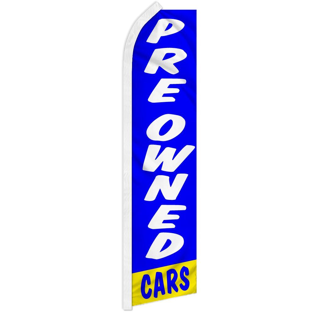 10 x « PRE OWNED CARS » advertising super flag swooper banner business sign auto b
