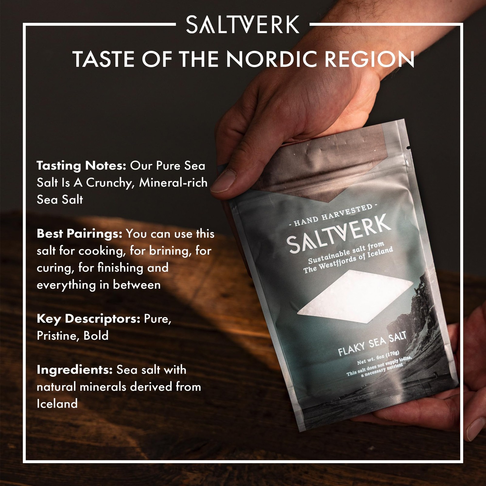 Saltverk Sea Salt – Gourmet, Icelandic, Hand Harvested 6 Ounce (Pack of 1)