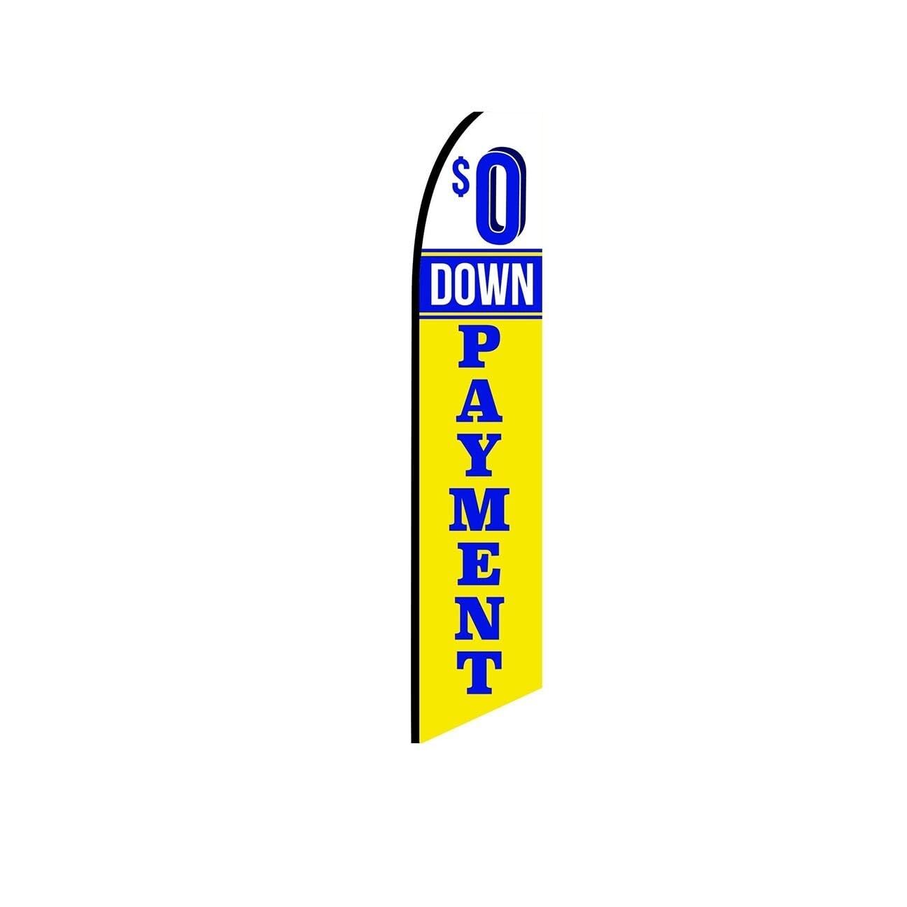 $0 Down Payment Yellow Swooper Flutter Feather Flag | 3ft W x 11.5ft Tall