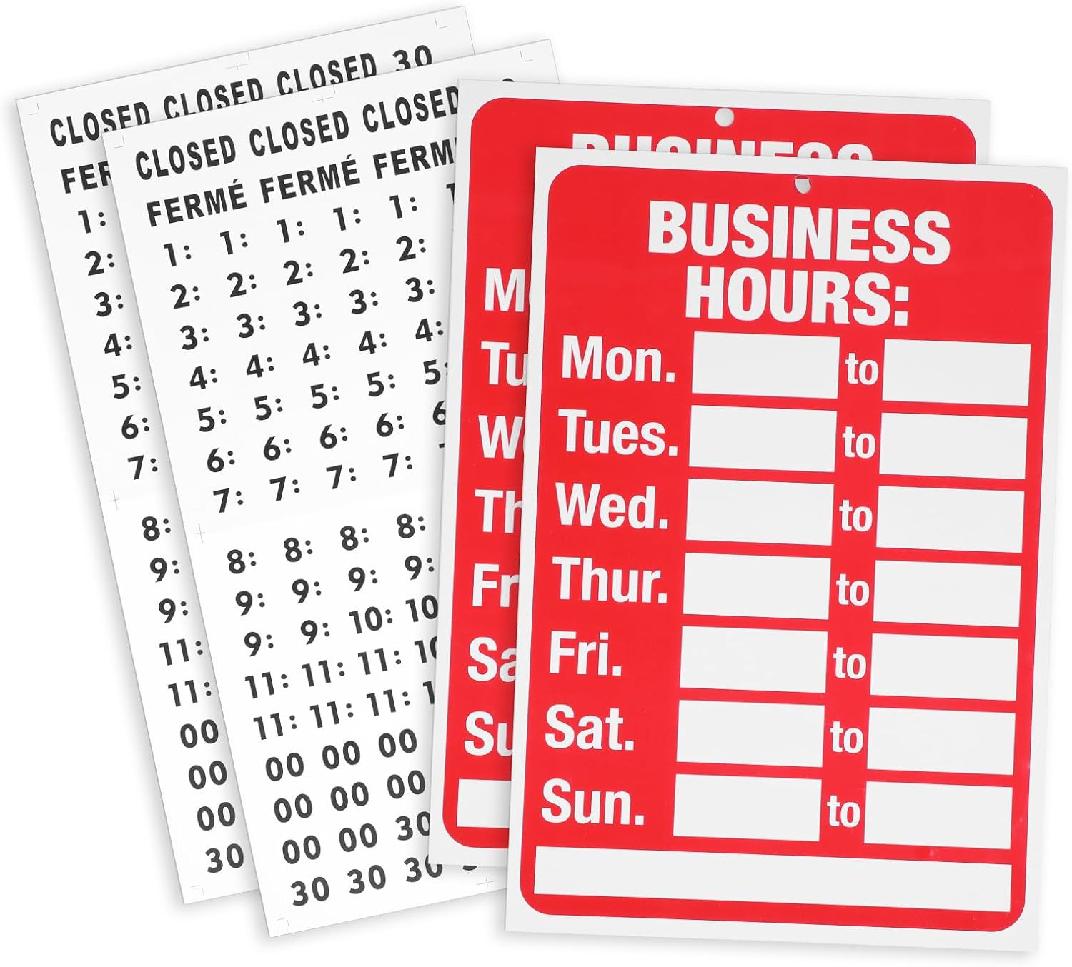 2 Set Business Hours Open Closed Sign Kit for Glass Door or Window, Ideal Hour o