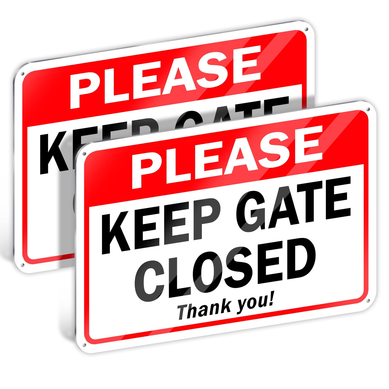 2 PCS 7×10 Inch Please Keep Close Gate Closed Aluminum Sign Metal Board Yard
