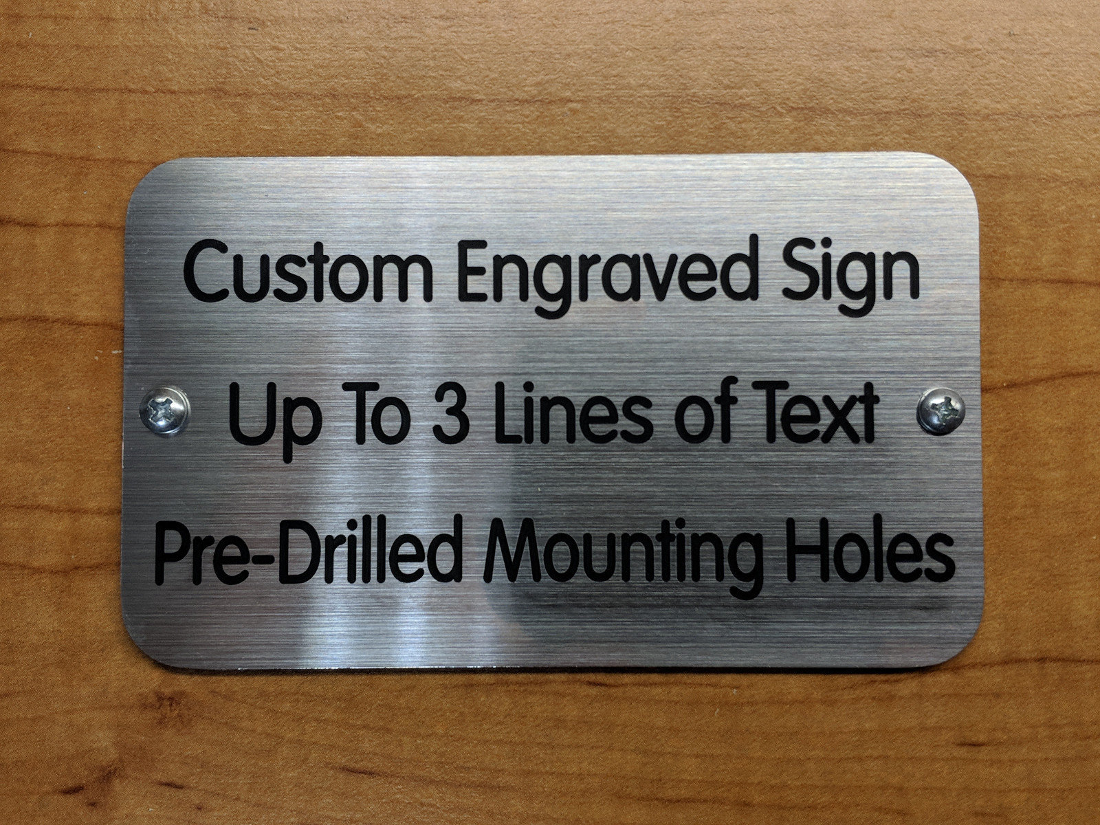 Custom Engraved 3×5 Silver Weatherproof Sign | Barn Shed Deck Fence Memory Bench