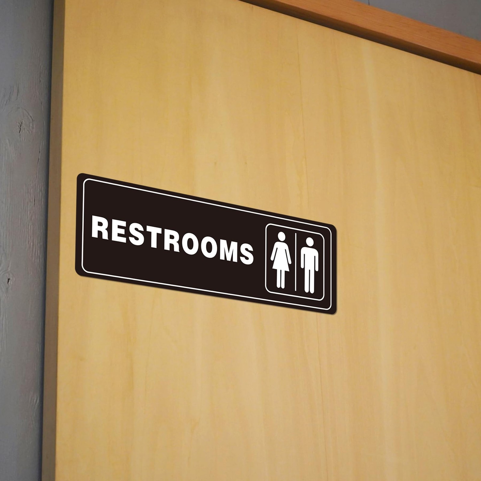 Restrooms 9×3 Inch Acrylic Sign for Men and Women Bathroom Signage Waterproof…