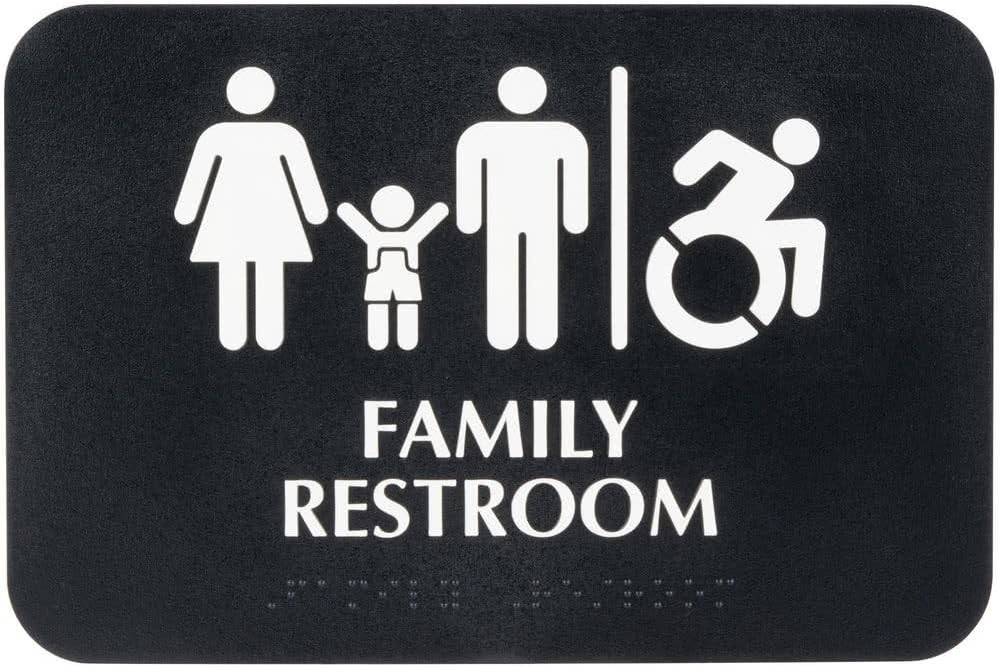 Professional 9×6&Prime; Braille Restroom Sign, ADA Standard for Business Accessibility