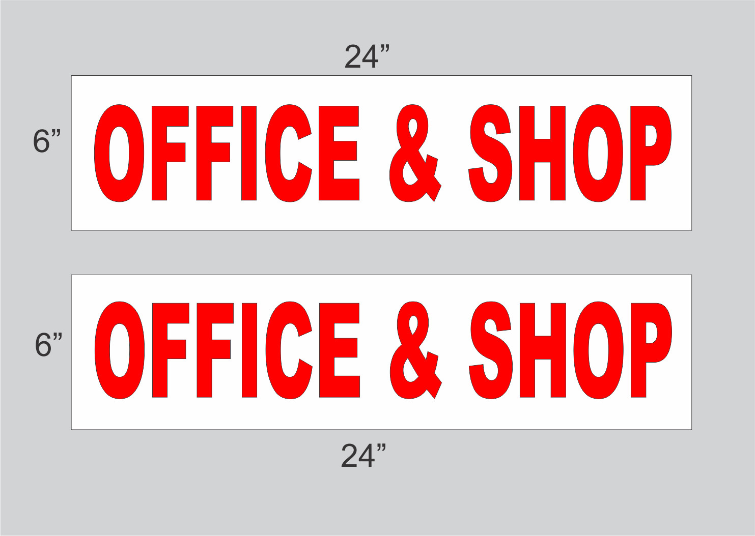 Red OFFICE & SHOP 6&Prime;x24&Prime; REAL ESTATE RIDER SIGNS Buy 1 Get 1 FREE