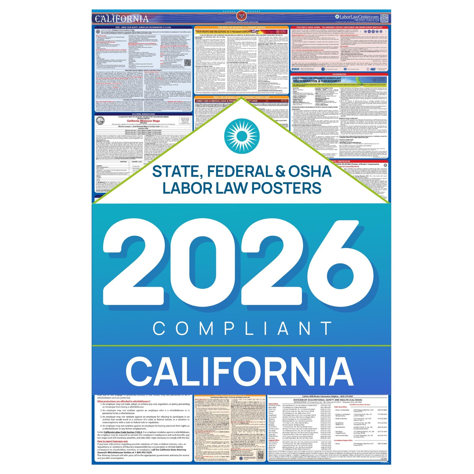 Updated California 2026 Labor Law Poster – State & Federal Compliance – OSHA,…