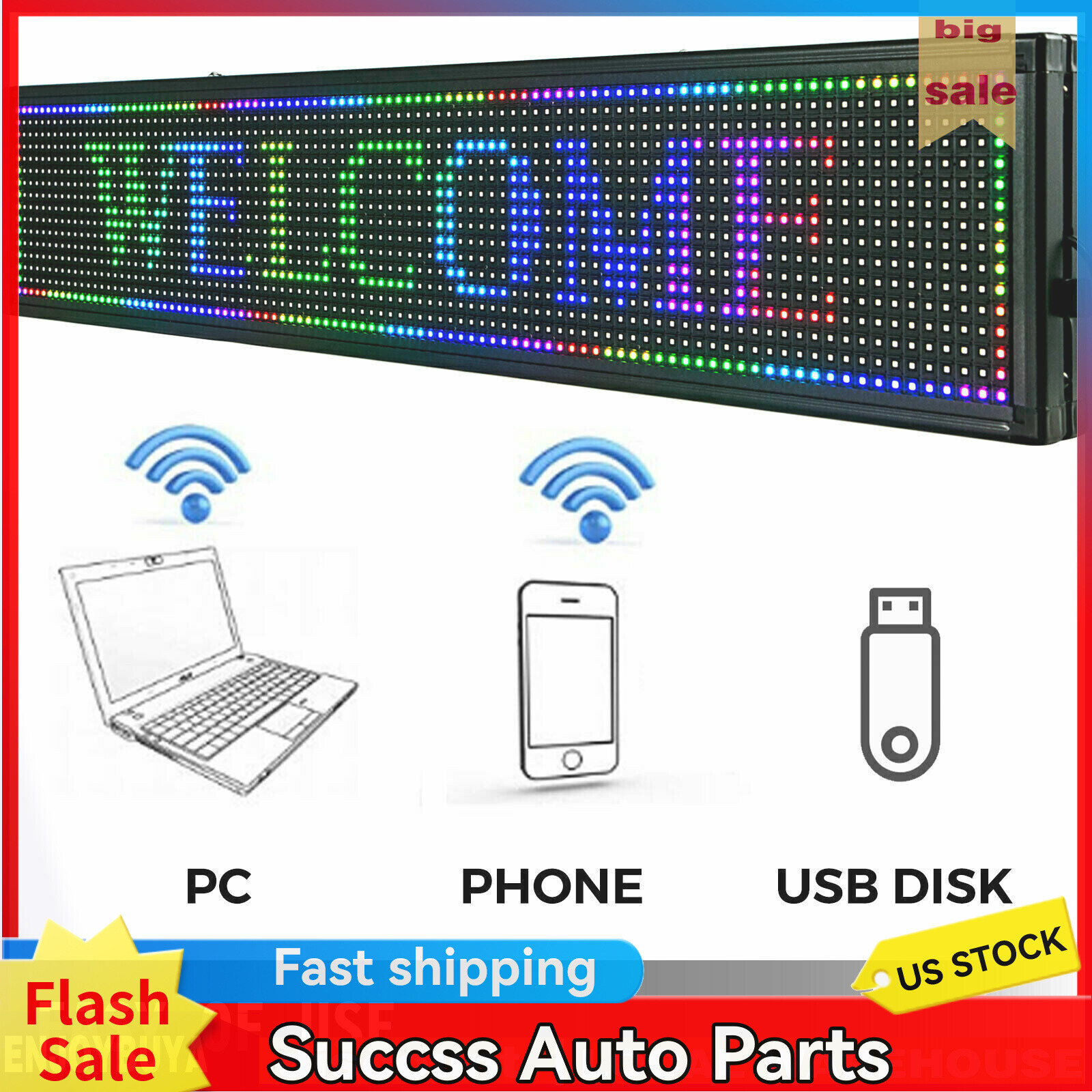40&Prime;X8&Prime; LED Scrolling Sign Programble Digital Advertising 7-Color Display Board
