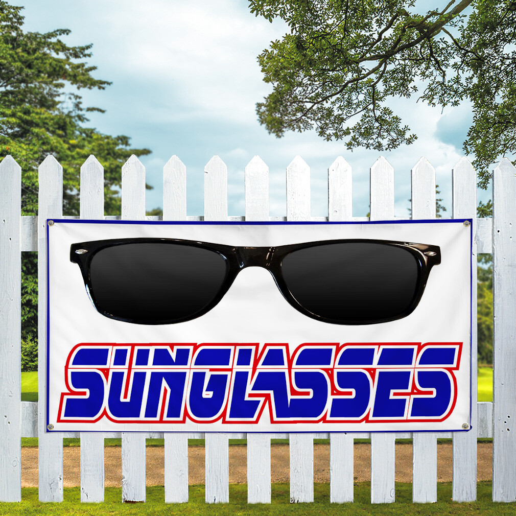 Vinyl Banner Multiple Sizes Sunglasses Weatherproof Industrial Yard Signs