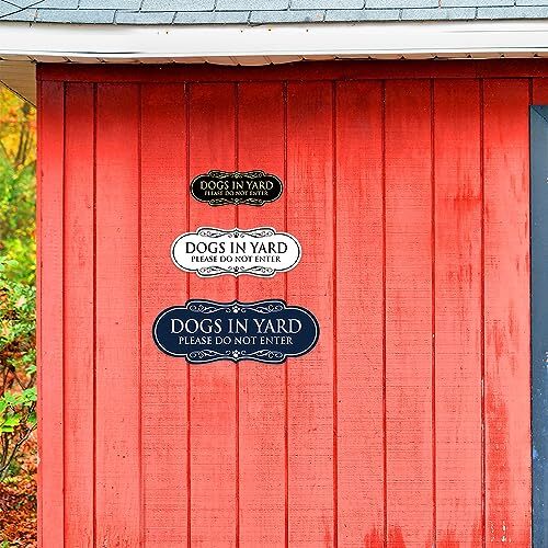 Signs ByLITA Designer Dogs in Yard Please Do Not Large (3&Prime; x 9&Prime;) Black Gold