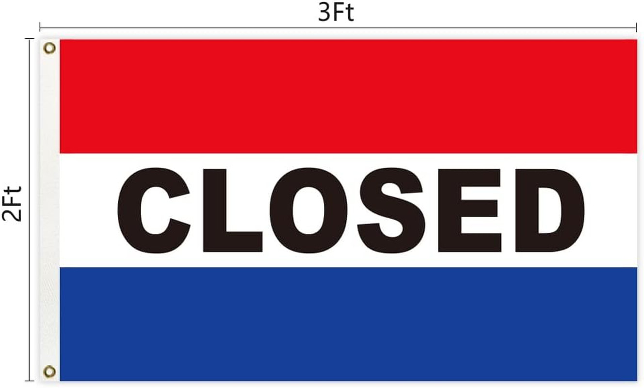 2X3Ft Closed Sign Flag Business Flag Vivid Color Outdoor Advertising Decoration