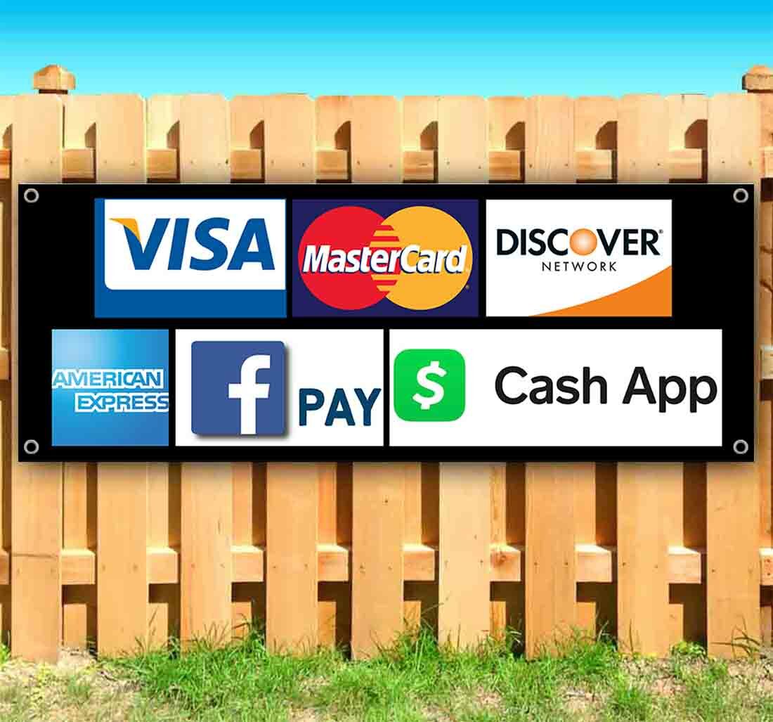 CREDIT CARDS CASH APP Advertising Vinyl Banner Flag Sign Many Sizes MONEY CASH