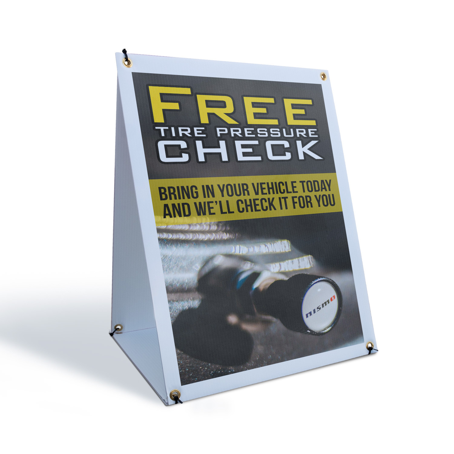 Free Tire Pressure Check A-Frame Sidewalk Sign Auto Shop Safety Inspection