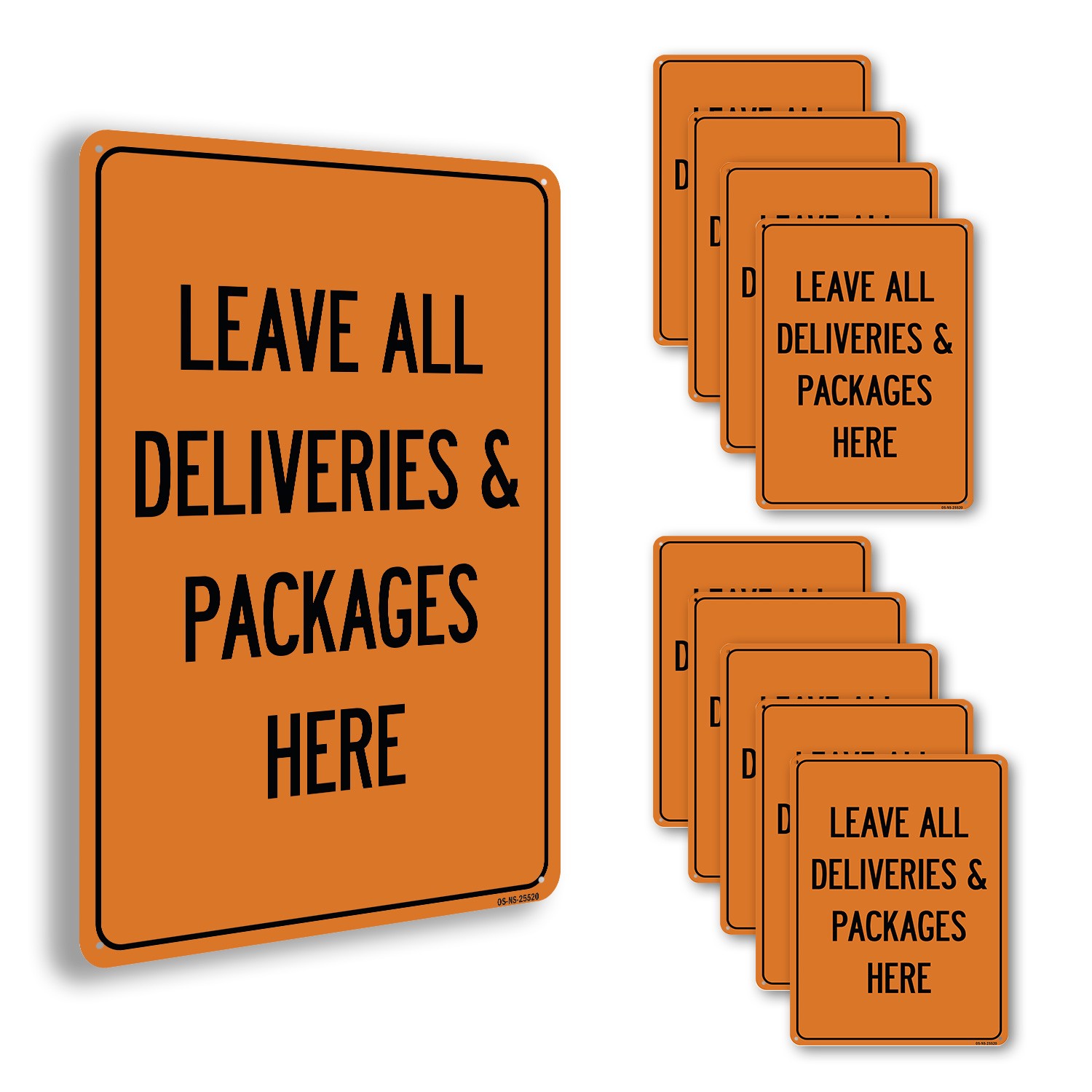 Leave All Deliveries & Packages Here Public Safety Sign Or Decal – 5 or 10 Pack