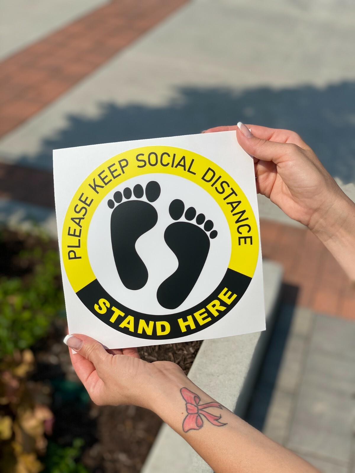 Social Distancing Floor Decal Hard Floor 10 Pack Anti Slip Heavy Duty Vinyl