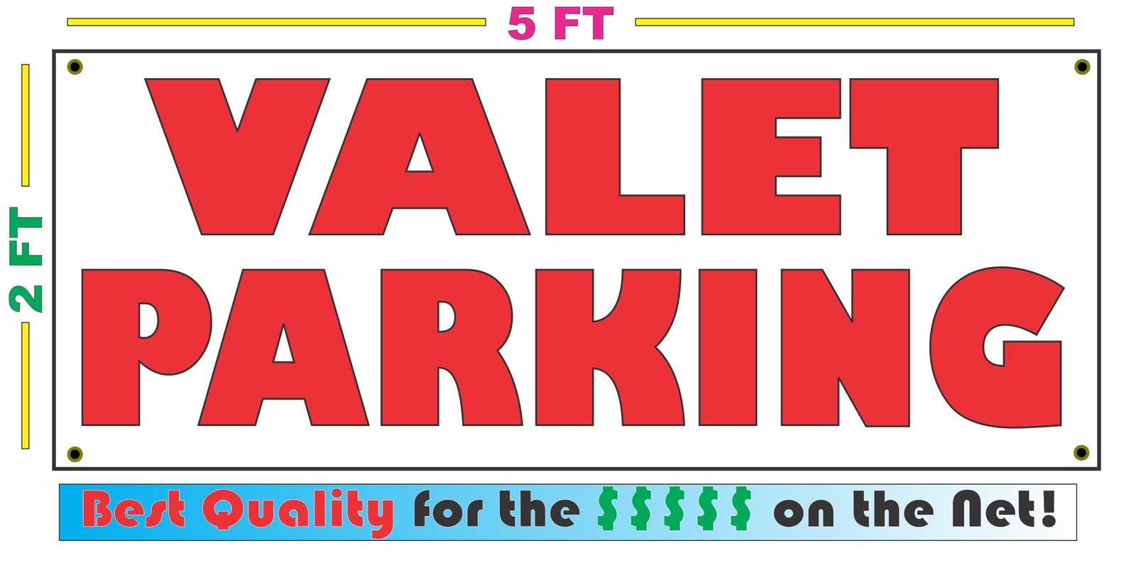 Full Color VALET PARKING Banner Sign NEW LARGER SIZE Best Price for The $$$$