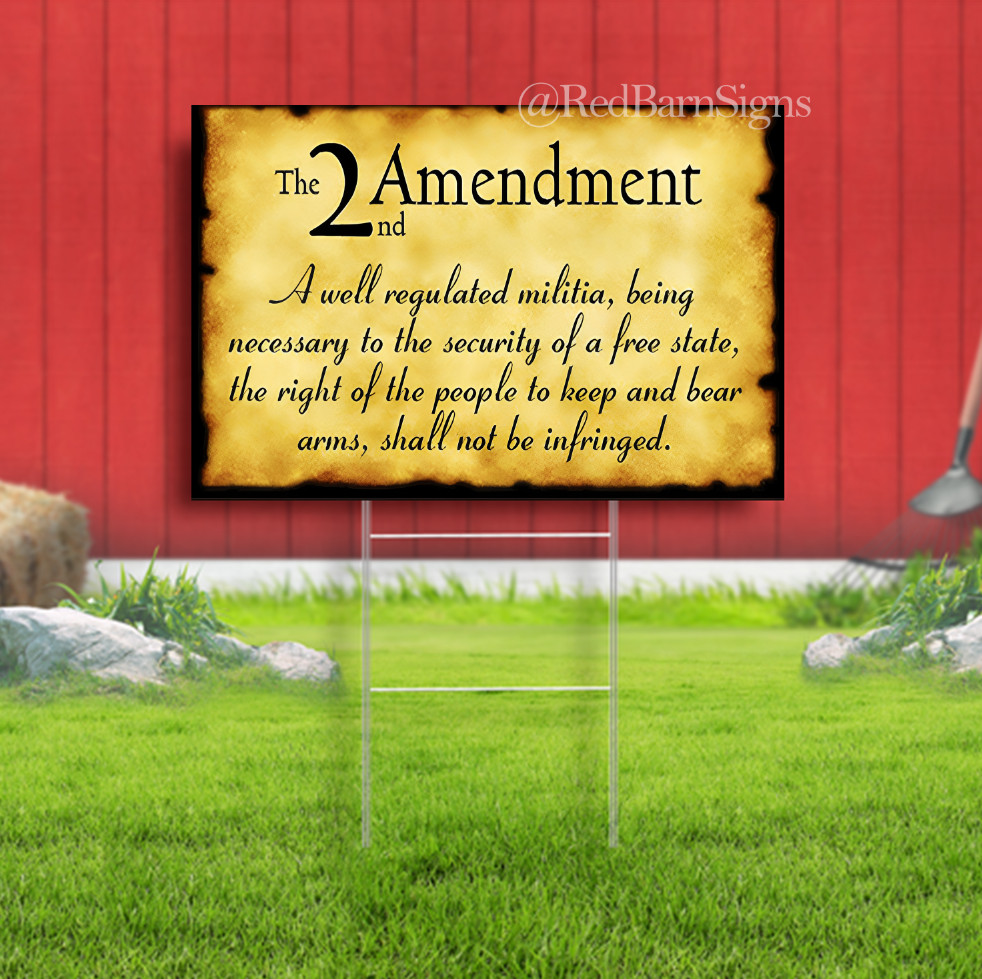 2nd Amendment « Original » a Well Regulated Militia Scripted Trump 2024 Yard Sign