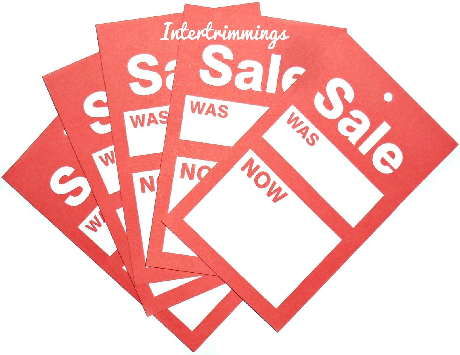 TOP QUALITY &lsquo;SALE WAS/NOW&rsquo; PRICING TAGS 75MM X 120MM HANGER LABEL CARDS