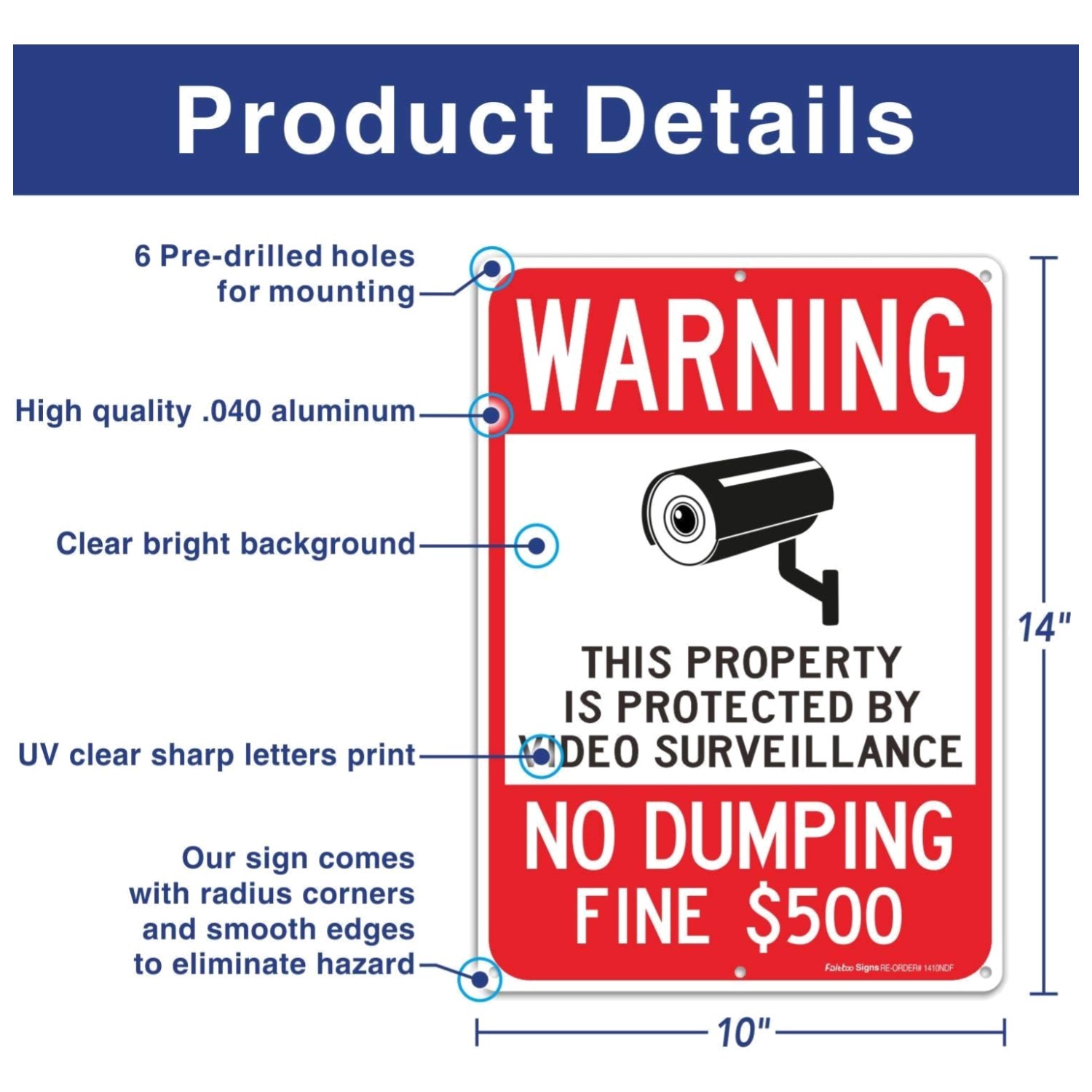2 Pack Warning Surveillance Signs
