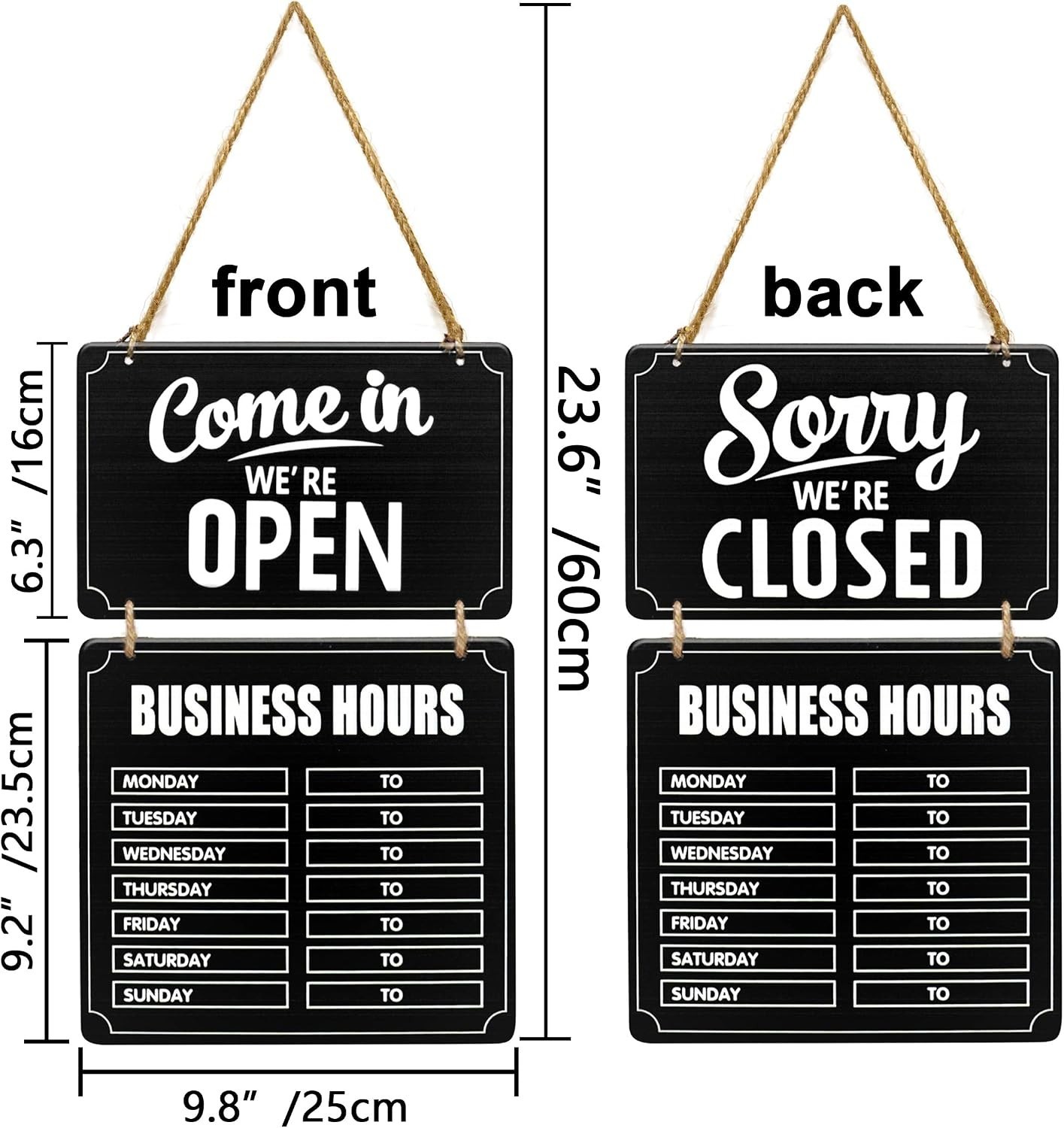 Elegant Double-Sided Open Closed Sign for Coffee Shops and Restaurants