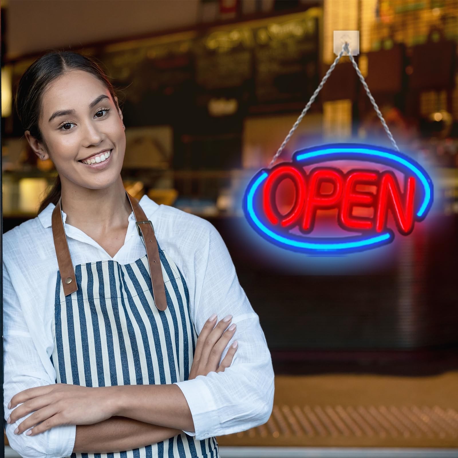 Bright Dimmable Neon Open Sign Light for Business, Store, Bar – 14.17&Prime;x7.87