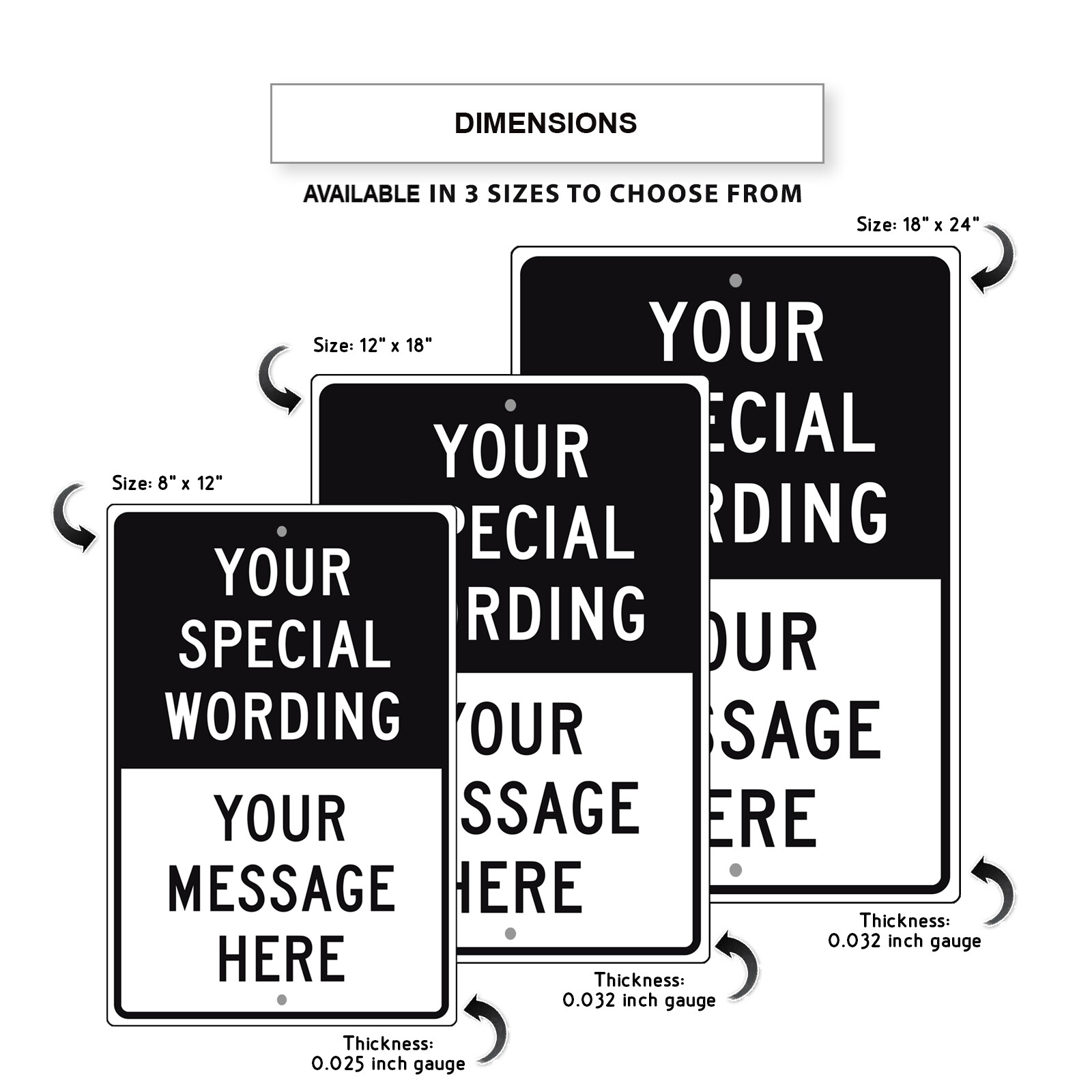Custom Sign Your Special Wording Sign Your Custom Message Aluminum Metal Sign