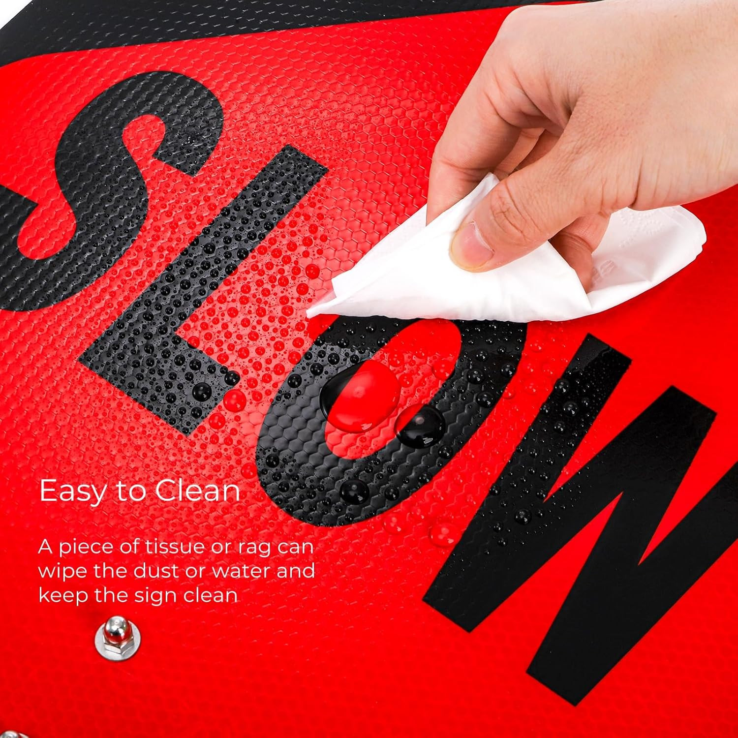 2 Pieces Stop Slow Signs, 13 » Hand Held Stop Slow Signs with Metal Handle, Doub