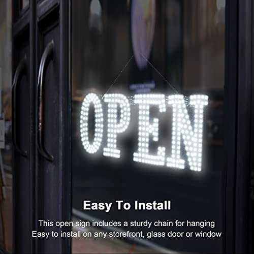 Extra Large 40&Prime;x14&Prime; LED Open Sign with Remote, 10 Brightness Levels, High Visibi