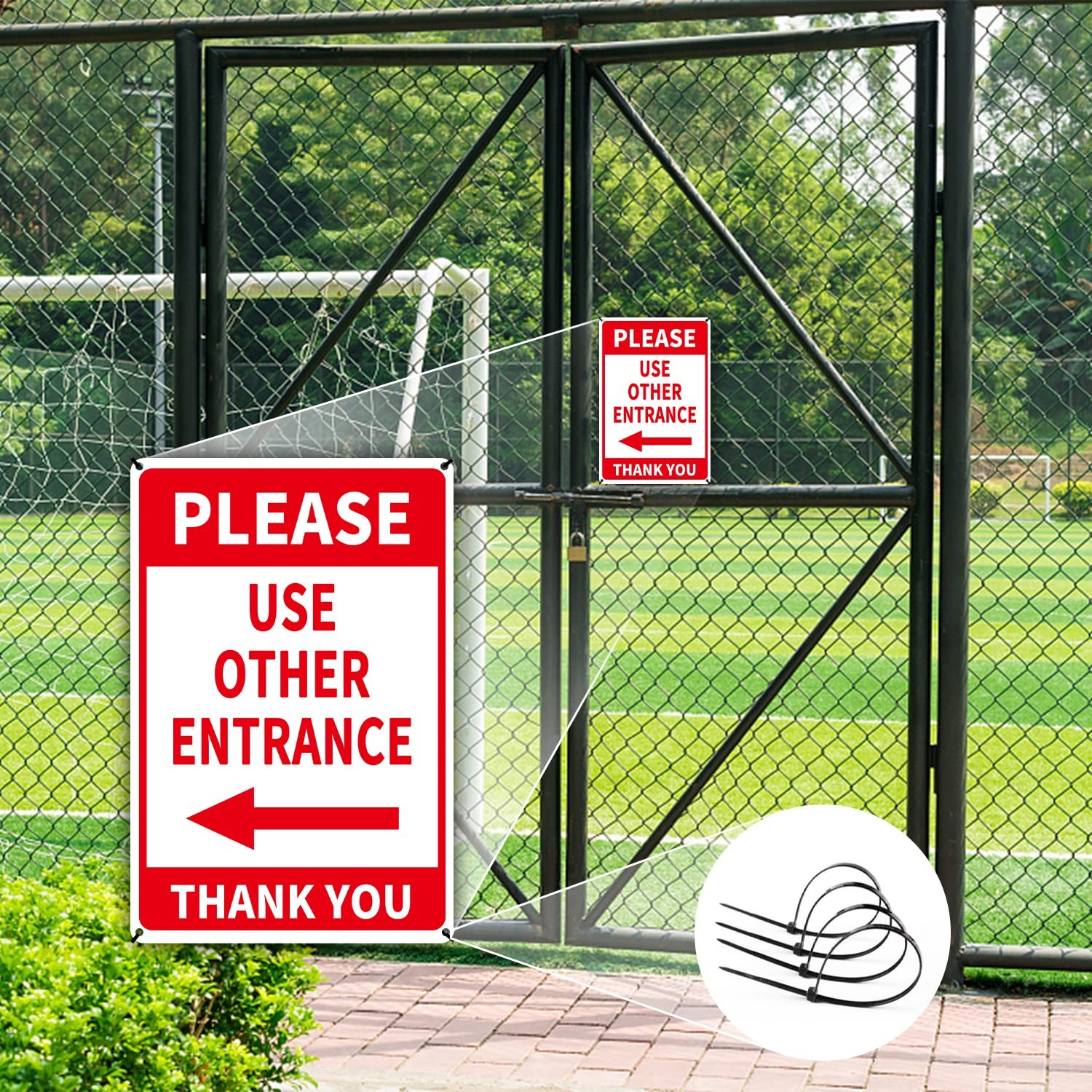 Please Use Other Entrance Sign Aluminum 12×8 Inch Left Arrow Metal Waterproof…
