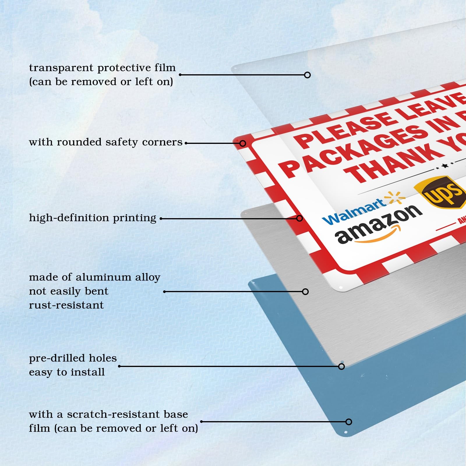8×12&Prime; « Please Leave Packages in Box » Package Delivery Sign for Outside